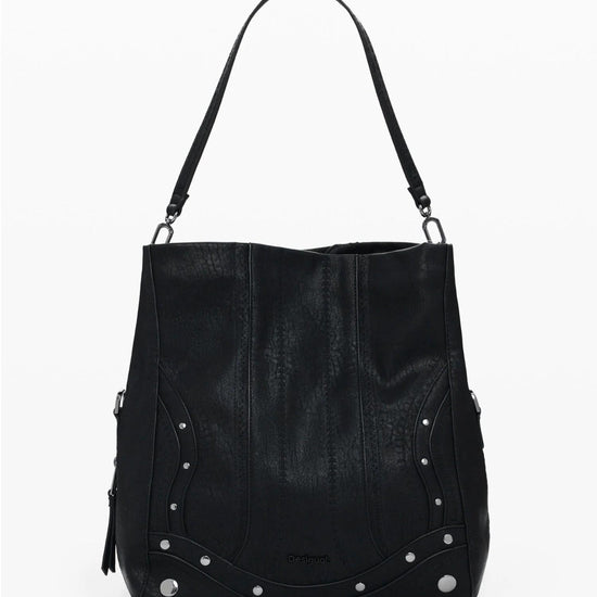 Desigual Borsa effetto pelle ricamata media Donna Nero 25WAXPAA 2000 DESIGUAL 