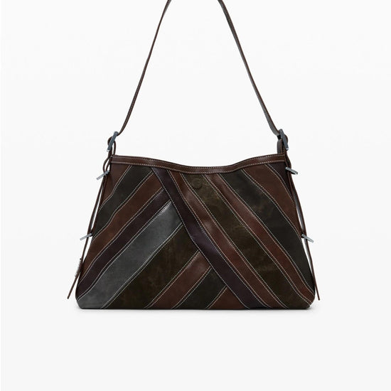 Desigual Borsa a spalla media con cuciture Donna Marrone 25WAXPAB 6075 DESIGUAL 