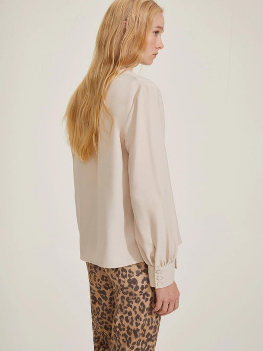 Emme Marella Blusa con sciarpa Alby Donna Bianco