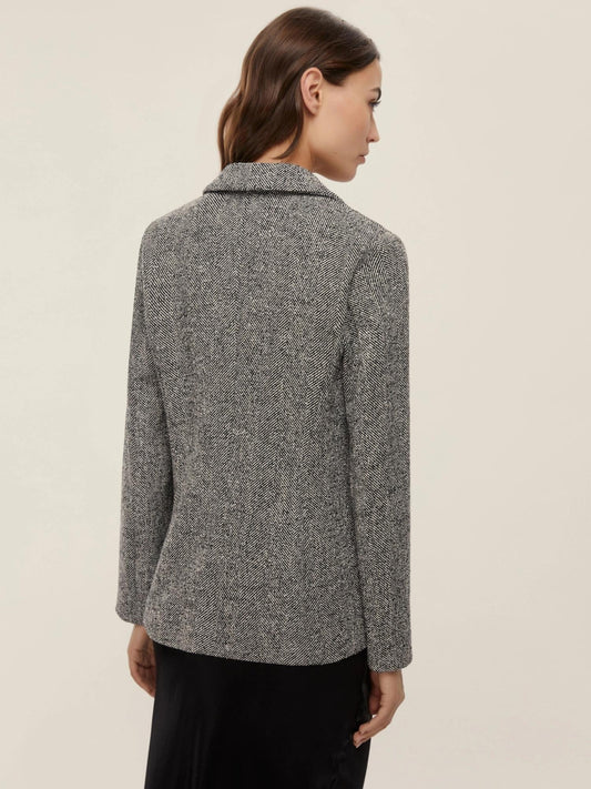 Emme Marella Giacca femminile in stuoia Dear Donna Nero bianco