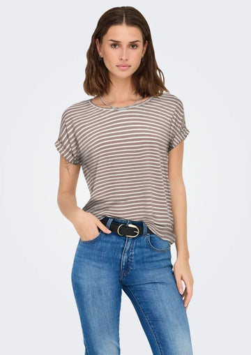 Only T-Shirt Donna Monster Bianca e Grigia