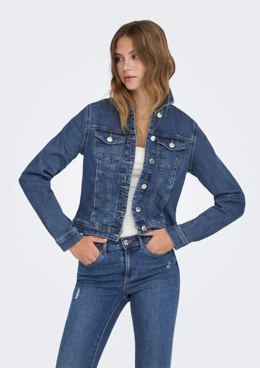 Only Women's Wonder Medium Blue Denim Jacket