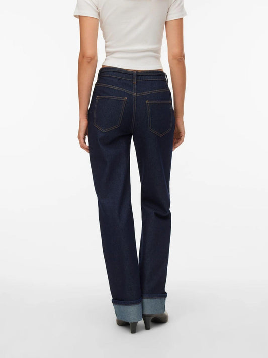 Vero Moda - Women's Jeans Dark Blue Straight Fit Allison