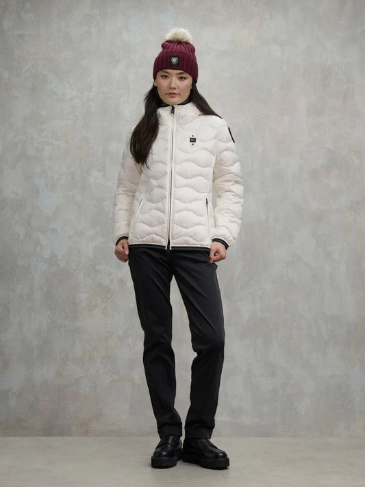 Blauer Piumino ad onde Camelia Donna Bianco ottico