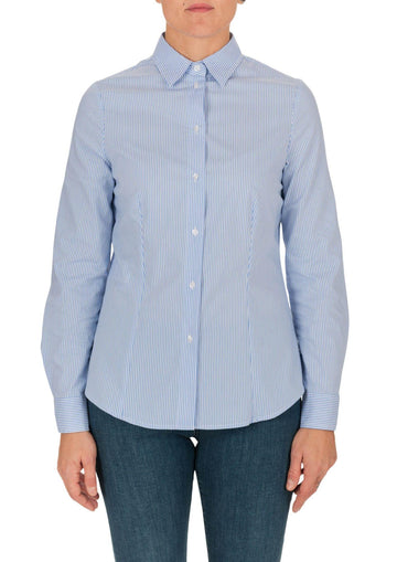 Camicia Donna Bianco e Blu a Righe