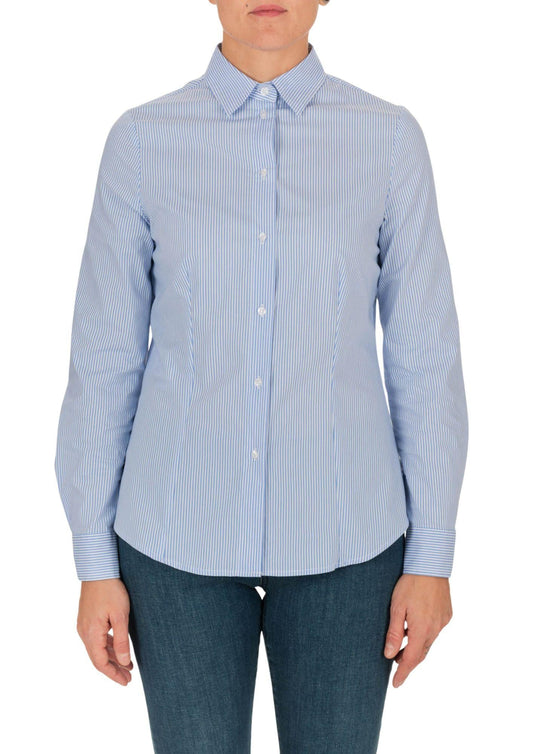 Camicia Donna Bianco e Blu a Righe