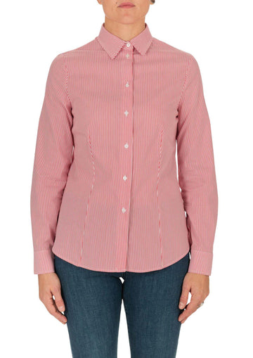 Camicia Donna Bianco e Rosso a righe