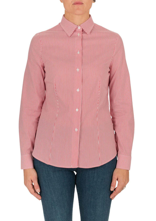 Camicia Donna Bianco e Rosso a righe