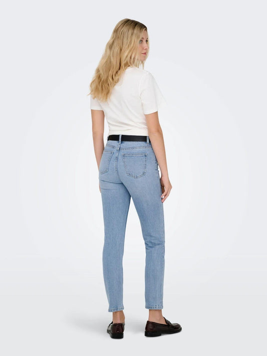 Only - Women's Light Blue Straight Fit Emily Jeans