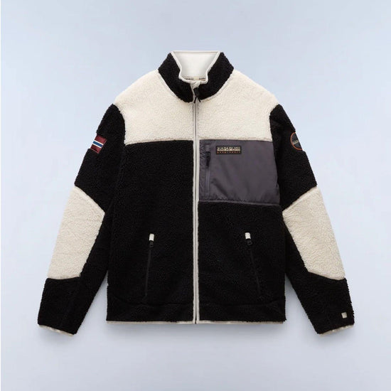 Napapijri Felpa in Pile con Zip Uomo Yupik Multicolour NP0A4GNT MCB NAPAPIJRI 