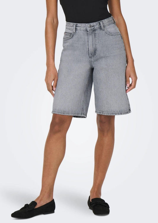 Only - Women's Bermuda Shorts Sonny Light Grey Denim