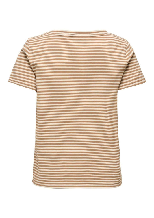 Only T-Shirt Donna Venus Marrone E Grigio Betulla
