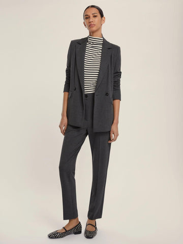 Emme Marella Women's Cigarette Pants in Jersey Chinos Charcoal