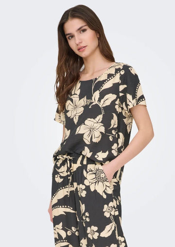 Jacqueline De Yong Top Donna Troya Nero Phantom
