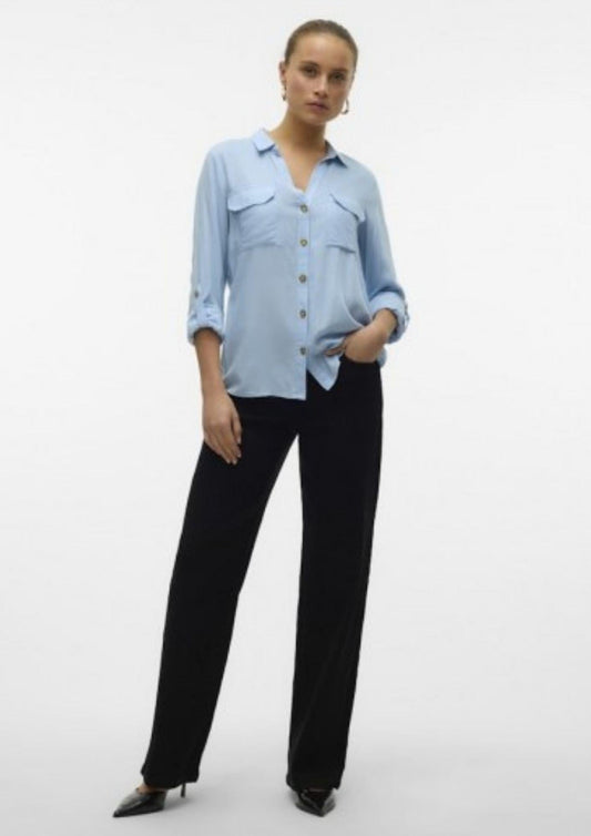 Vero Moda - Camicia Donna Bumpy Blu