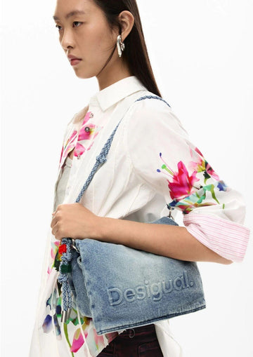 Desigual - Borsa Donna Bag Half Logo Denim Venecia 4.0 Denim Chiaro