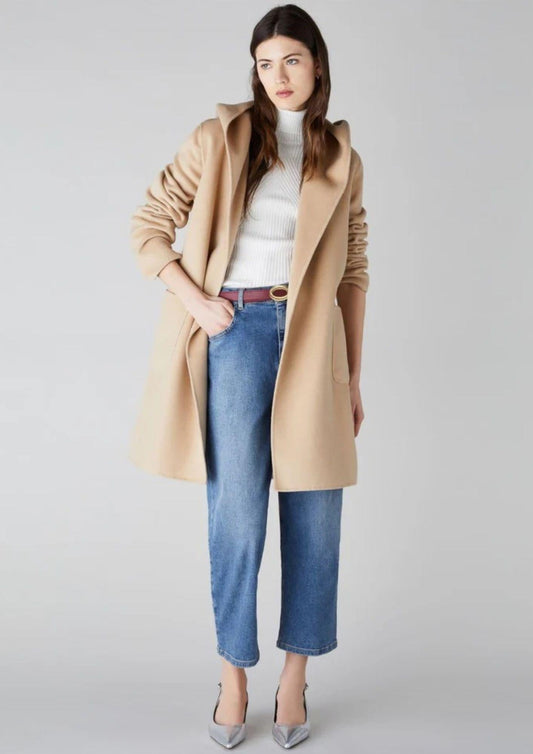 Cappotto Donna Oblato Cammello