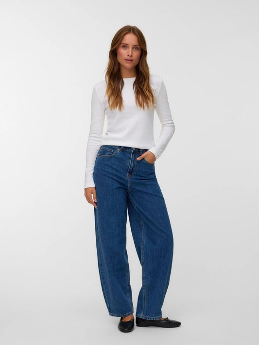 Vero Moda - Jeans Donna Barrel fit Medium Blue Billie
