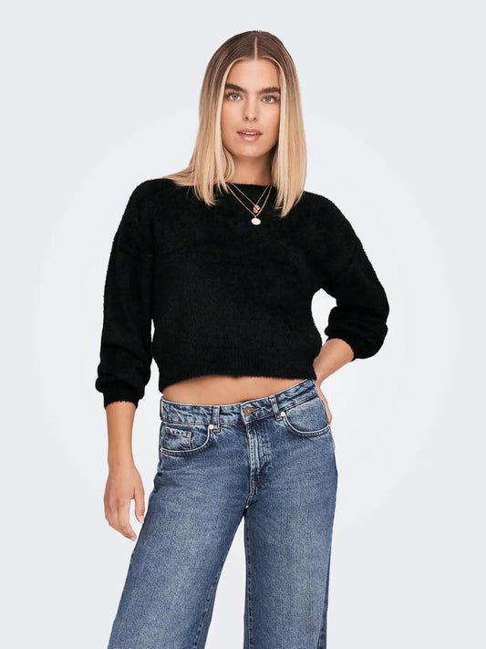 Only ONLPIUMO Pullover Donna Nero 15235973 Black ONLY 