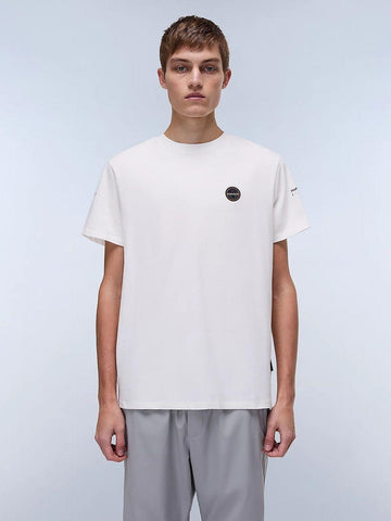 T-Shirt a Maniche Corte Badge Uomo Bianco