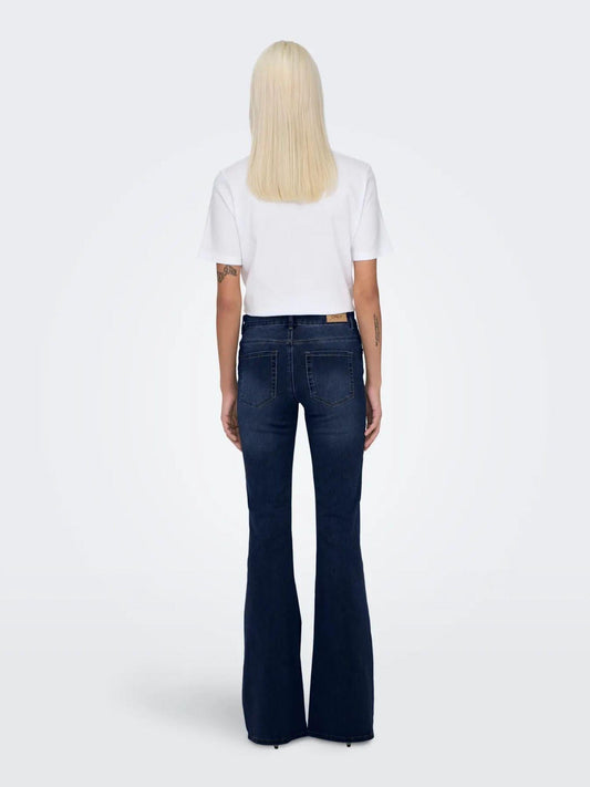 Only ONLREESE Jeans Flared Fit Donna Dark Blue Denim