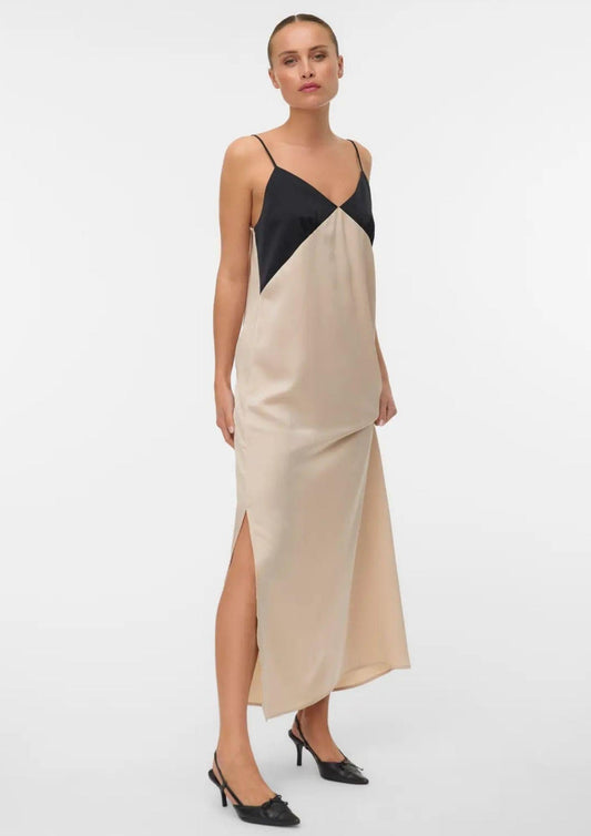 Vero Moda - Abito Donna Joi Nero e Grigio Cemento