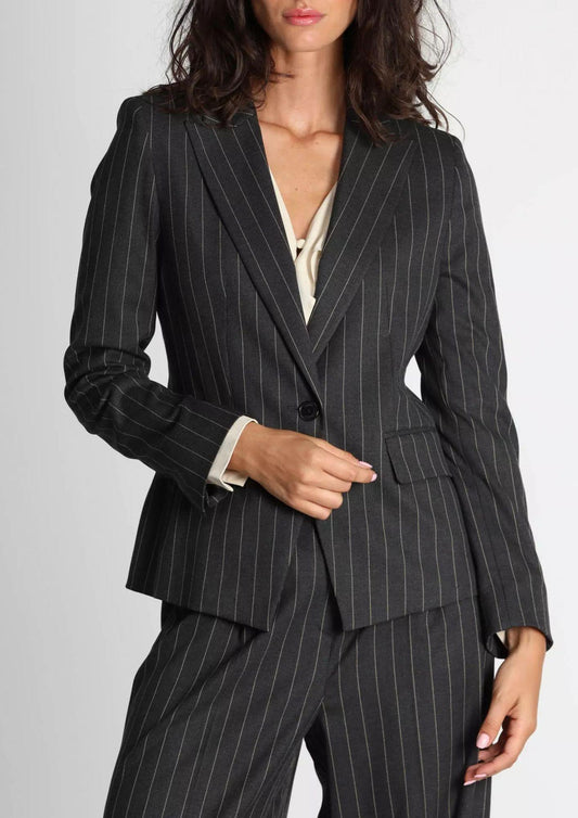 Emme Marella Giacca Donna Farnese Grigio Gessato 2525046121200 007 EMME MARELLA 