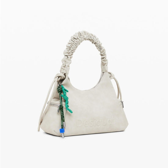 Desigual Borsa logo 3D con manico arricciato media Donna Avorio 25WAXPB0 6006 DESIGUAL 