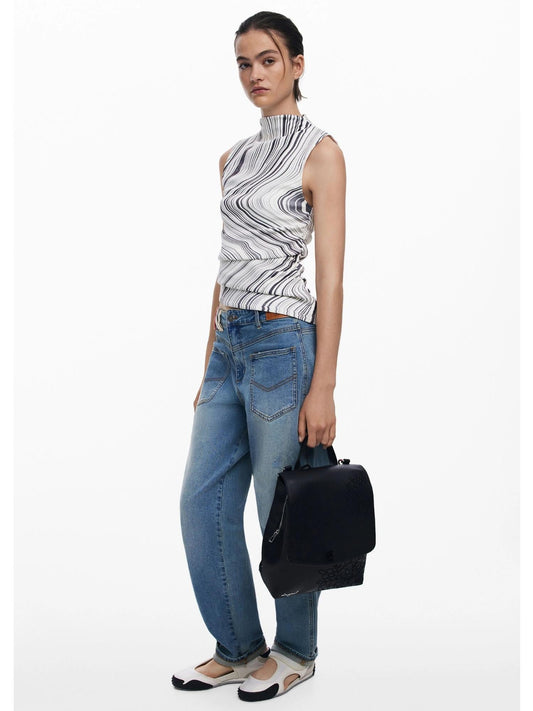 Desigual Backpack with Small Engraved Flap Women's Black