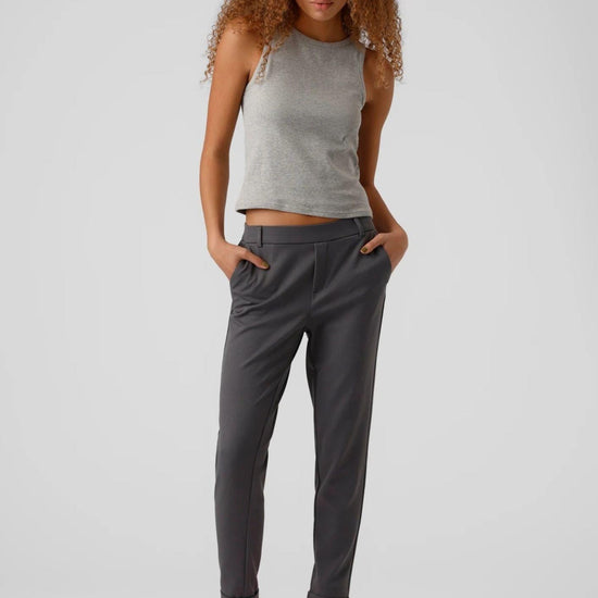 Vero Moda VMMAYA Vita media Pantaloni Donna Grigio Asfalto 10225280 Asphalt VERO MODA 