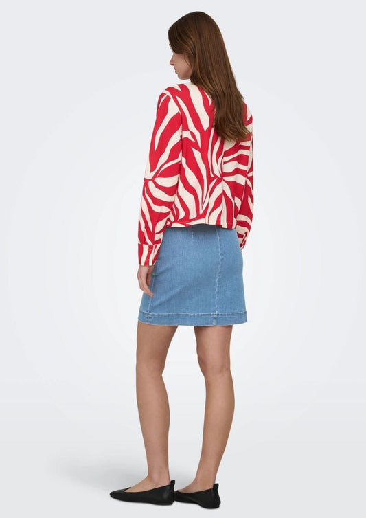 Only Women's Shirt Sakura White and Red