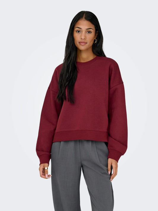 Only Felpa Donna Best Rosso Tawny Port