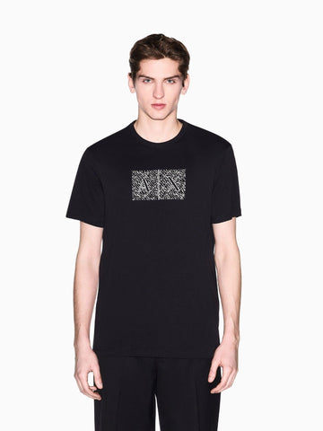 Armani Exchange T-Shirt Uomo Nera Slim Fit in Jersey di Cotone Classico