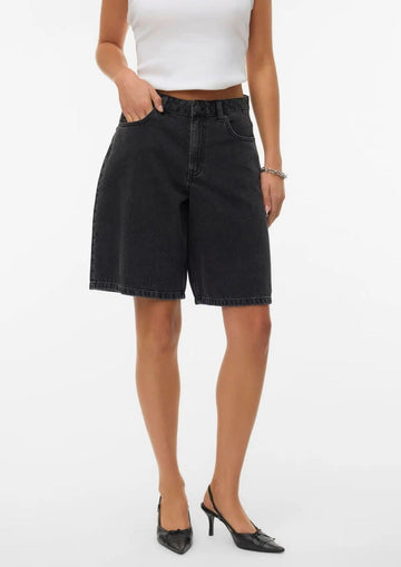 Vero Moda - Bermuda Donna Nero Denim