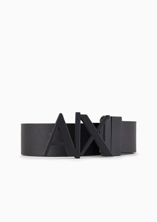 Armani Exchange - Cintura Uomo Nera Logo Nero