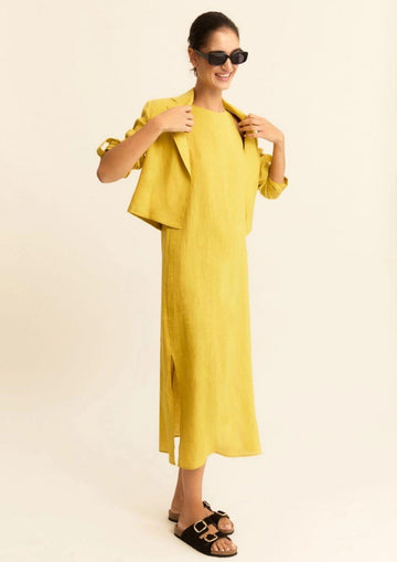 Emme Marella - Vestito Donna velo Senape