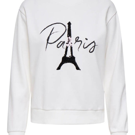 Jaqueline De Yong Felpa Donna Paris Bianca 15221015 Cloud Dancer BLACK TOWER JACQUELINE DE YONG 