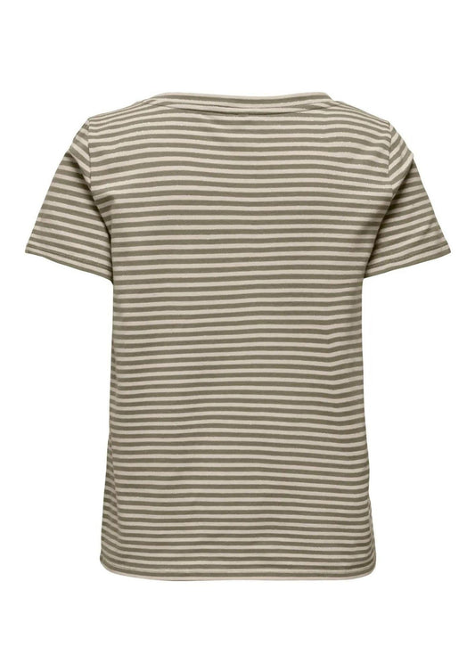 Only T-Shirt Donna Venus Verde e Grigio Betulla