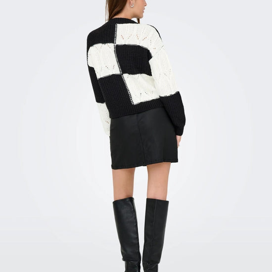Jacqueline De Yong JDYJUSTY Pullover Donna Nero 15276930 Black BLACK / CLOUD DANCER JACQUELINE DE YONG 