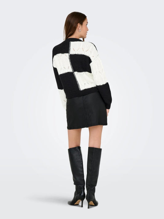 Jacqueline De Yong JDYJUSTY Pullover Donna Nero 15276930 Black BLACK / CLOUD DANCER JACQUELINE DE YONG 