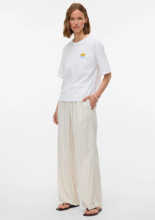 Aware - Pantalone Donna Ryder Bianco Righe Nere