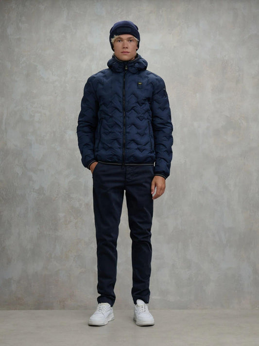 Blauer Piumino ad angoli Piery Uomo Blu interno tabacco