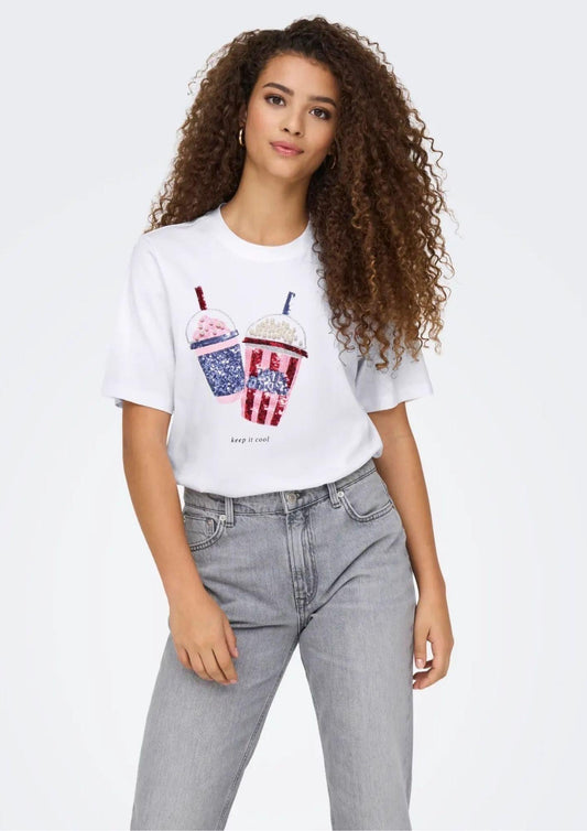 Women's Burst White T-Shirt