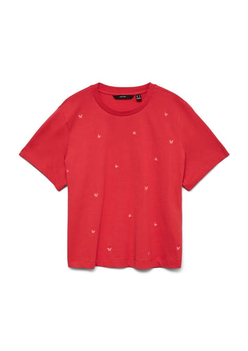 Vero Moda - Maglia Donna Sola Rossa Con Stampa Butterfly