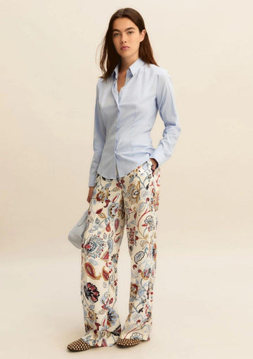 Emme Marella - Pantalone Donna baobab BIanco Lana Fantasia Floreale