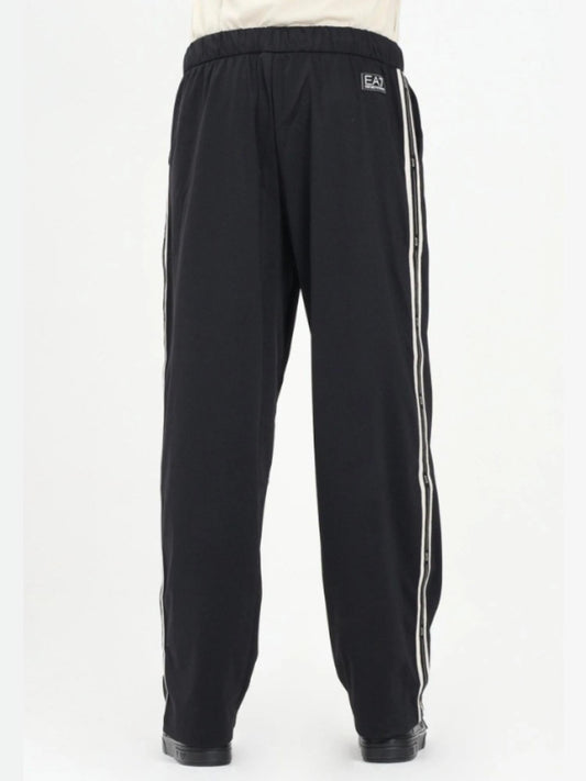 Pantaloni Uomo con bande logate Nero