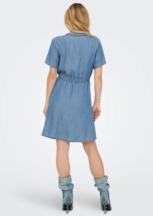 Jacqueline De Yong - Vestito Donna Jasper Blu Denim Medio