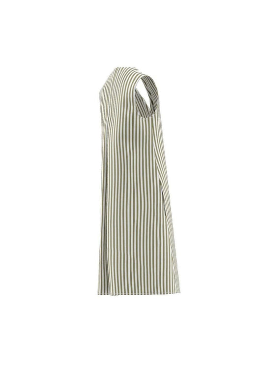 Emme Marella - Women's Butter White and Military Green Dress