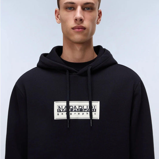 Napapijri Felpa con Cappuccio Box Logo Uomo Nero NP0A4I19 041 NAPAPIJRI 