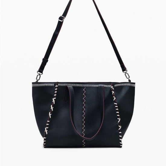 Desigual Borsa shopper grande con cuciture Donna Nero 25WAXP95 2000 DESIGUAL 
